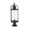 Z-Lite Roundhouse 1 Light Outdoor Pier Mounted Fixture, Black And Clear Seedy 569PHB-553PM-BK - alternate 4